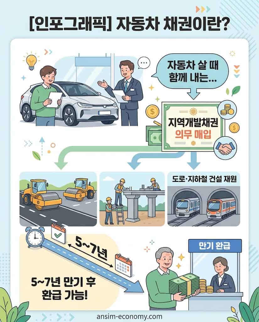 자동차 채권 구매 목적과 환급 원리 인포그래픽