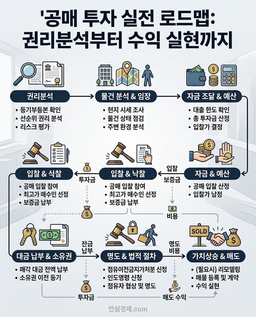 온비드 공매 절차 권리분석부터 양도소득세 신고, 매도까지 이어지는 실전 플로우차트