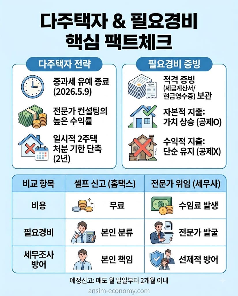 다주택자 양도세 중과세 유예 기간 및 세무사 기장료 필요경비 팩트체크