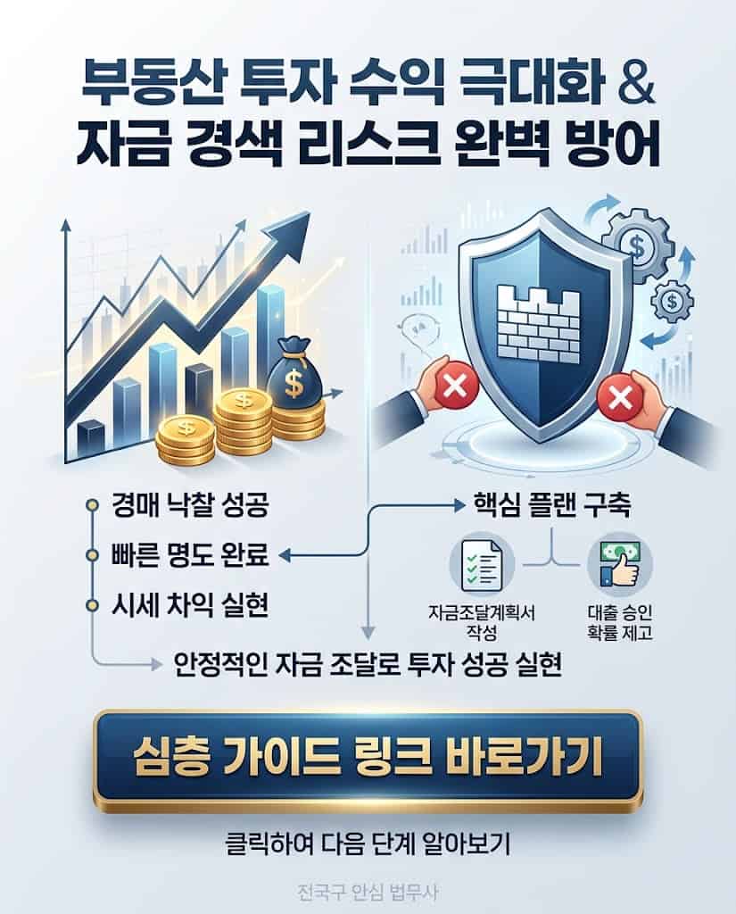 대출 한도 조회 및 부동산 경매 명도 완벽 가이드로 이동하여 수익을 극대화하는 요약 그래픽