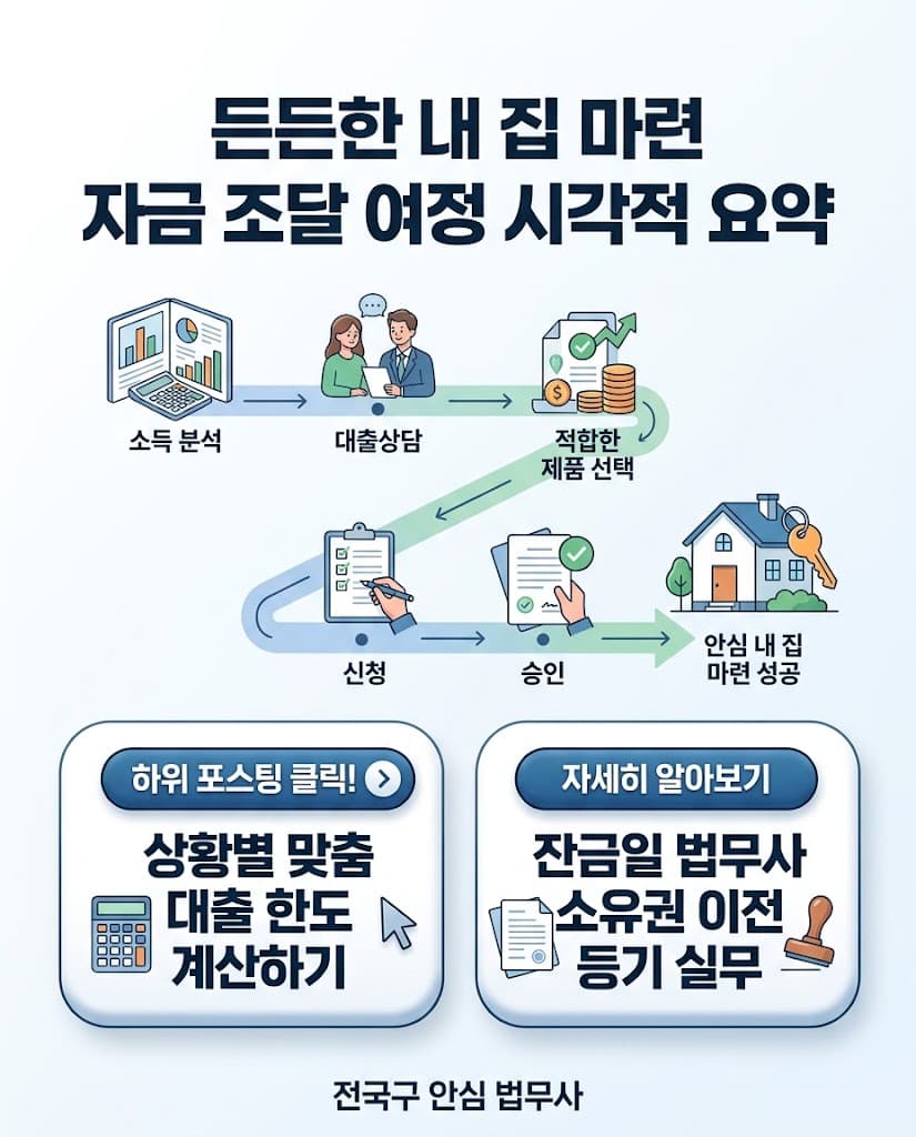 내집마련 자금조달 주택담보대출 한도조회 완벽 가이드 최종 요약
