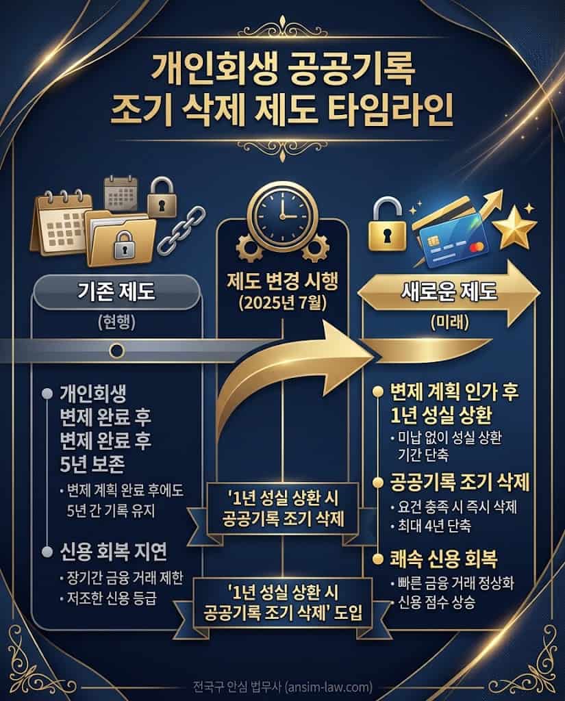 공공기록 삭제 및 압류 해제 방법 핵심 변화 타임라인 인포그래픽