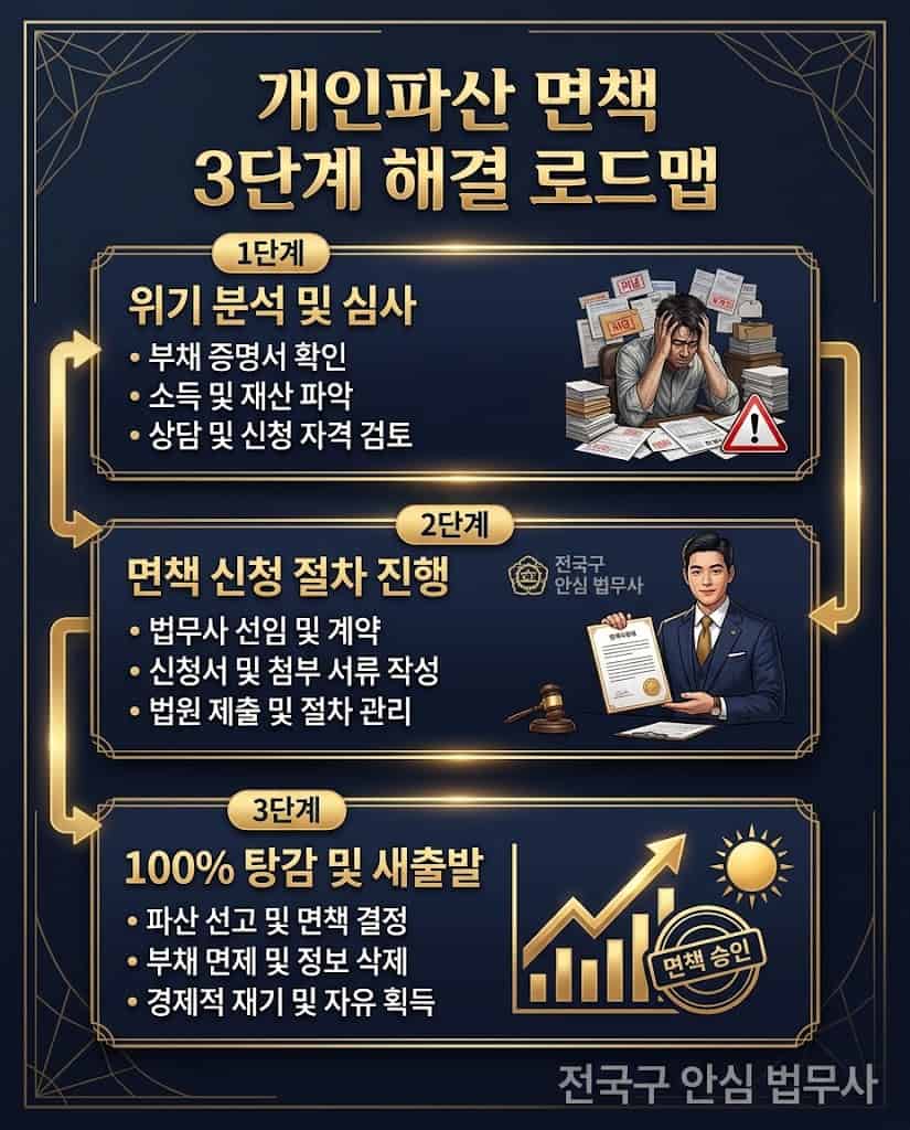 개인파산 면책 3단계 해결 로드맵 및 서민 금융 대출 전략