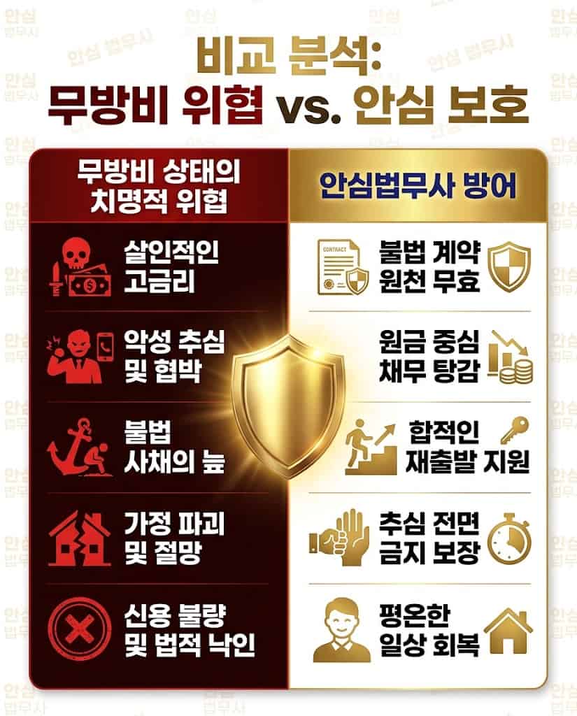 새출발기금 무방비 상태와 안심법무사 방어 구조도