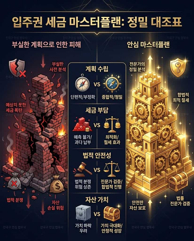 재개발 재건축 입주권 매도 타이밍에 따른 양도소득세 절세 대조표