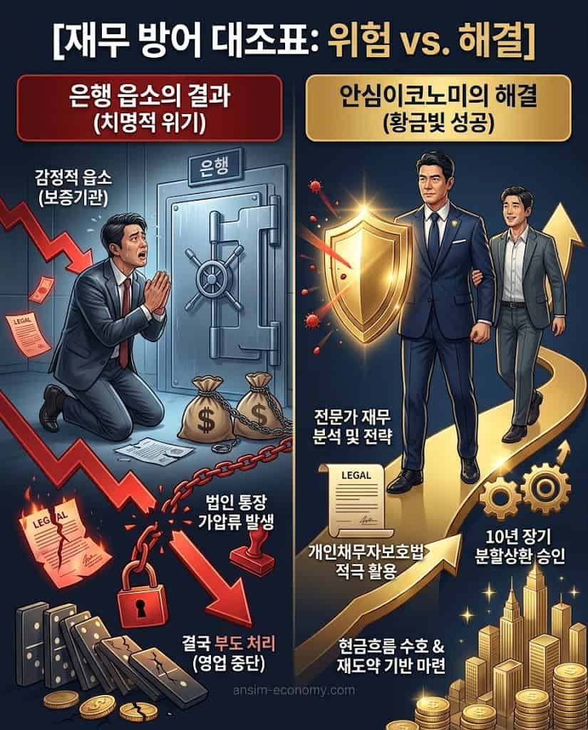 기한이익상실 통장 가압류 방어 종합소득세 경정청구 신속채무조정 대조표
