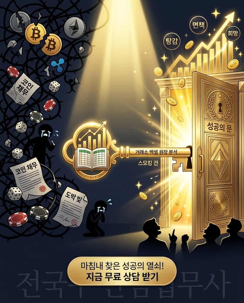 사행성 채무 재무설계 및 주식 빚 탕감 대환대출 성공 상징 이미지