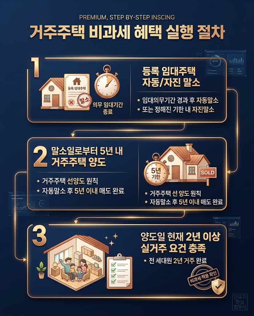 다주택자 거주주택 비과세 실행 절차 및 임대주택 자진말소 양도소득세 신고 로드맵