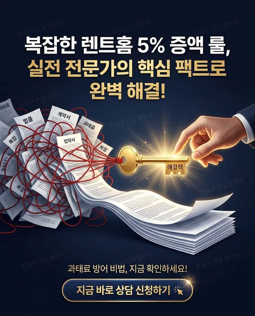 과태료 3천만 원 방어 마스터키 및 안심법무사 렌트홈 서류 대행 솔루션